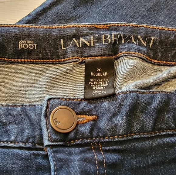 Women's Plus Size Lane Bryant Low Rise Wide Leg Dark Denim Jeans - Picture 6 of 6